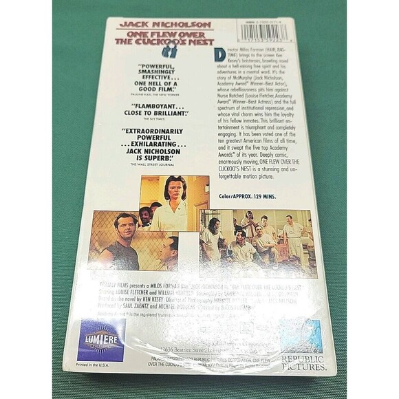 New Sealed One Flew Over the Cuckoo's Nest VHS Republic Pictures (1993) - Picture 3 of 4